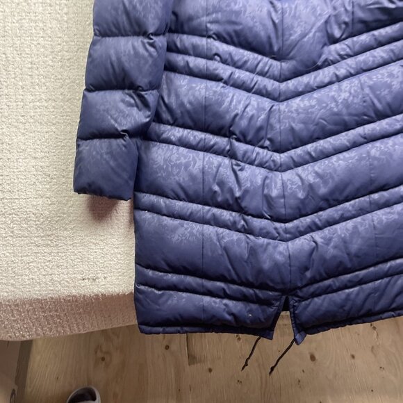 Columbia Catherine Creek Duck Down Feather Parka Jacket Wom Sz L Blue Floral AOP - Picture 13 of 14